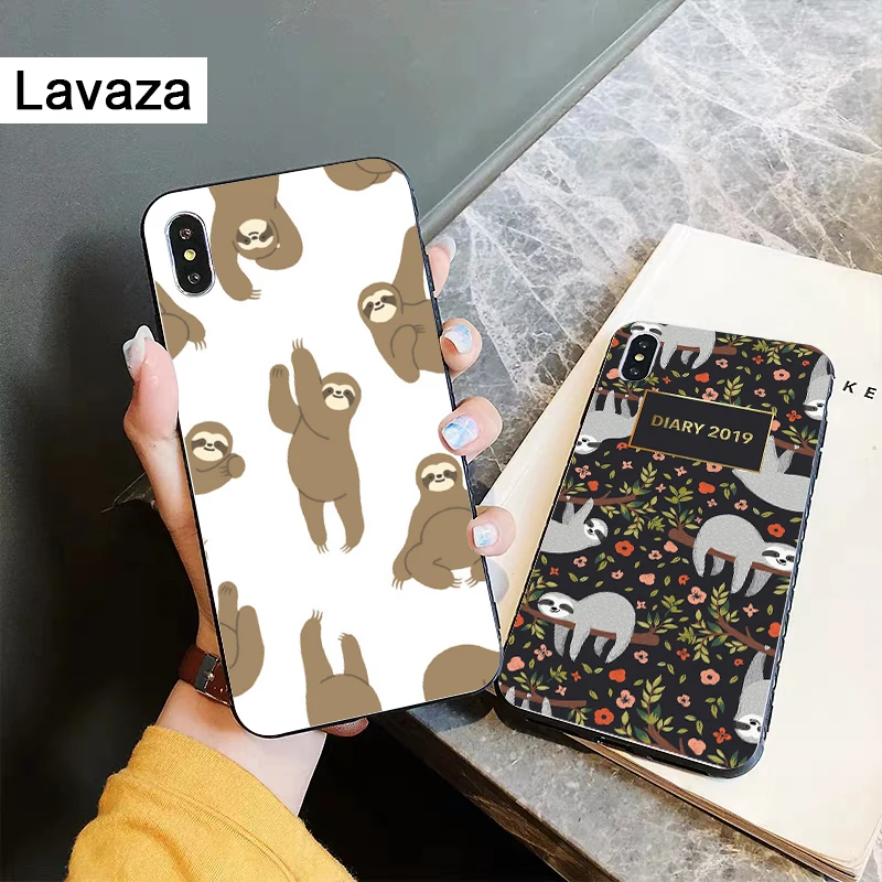 Серый силиконовый чехол с надписью ленивецами и цветами для iPhone 5 5S 6 6S Plus 7 8 11 Pro X XS