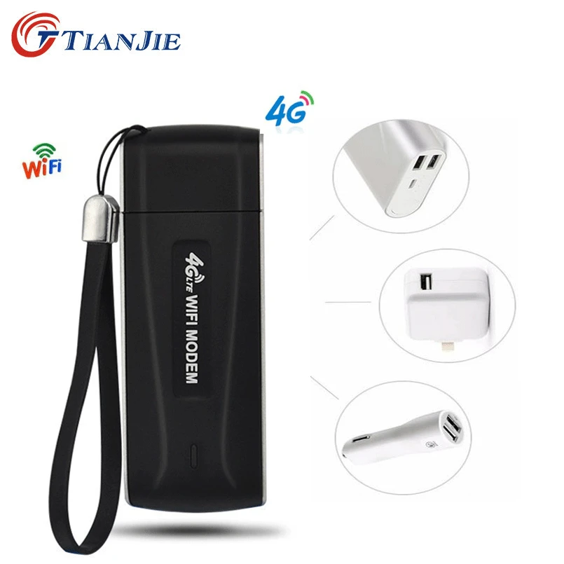TIANJIE разблокированный 4G LTE USB WiFi роутер модем 3g/4G WiFi точка доступа 4G Автомобильный wifi модем сетевой адаптер с разъемом для sim-карты
