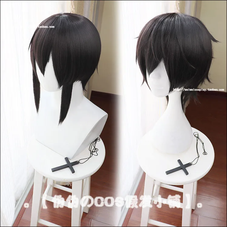 

Anime Magical Girl Ore Sakuyo Mikage Cosplay Wig Short Black Heat Resistant Synthetic Hair Wigs + Wig Cap