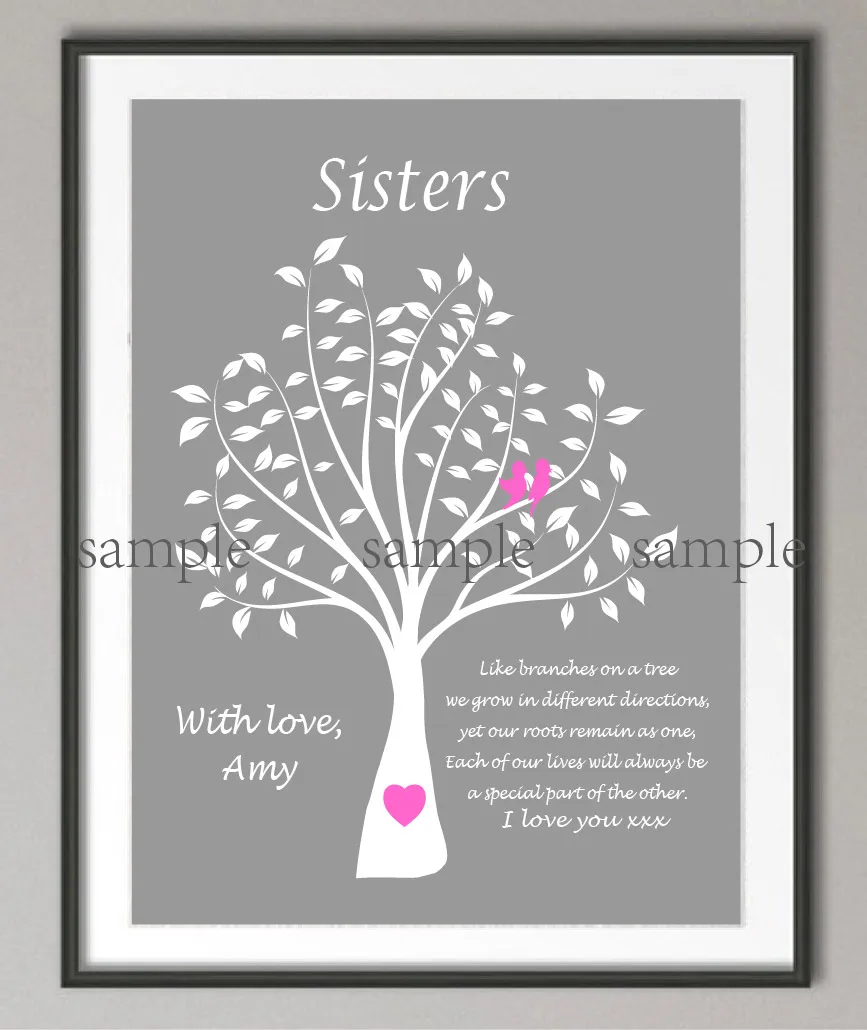 Персонализированная горничная честь сестры свадебные подарки семейное дерево