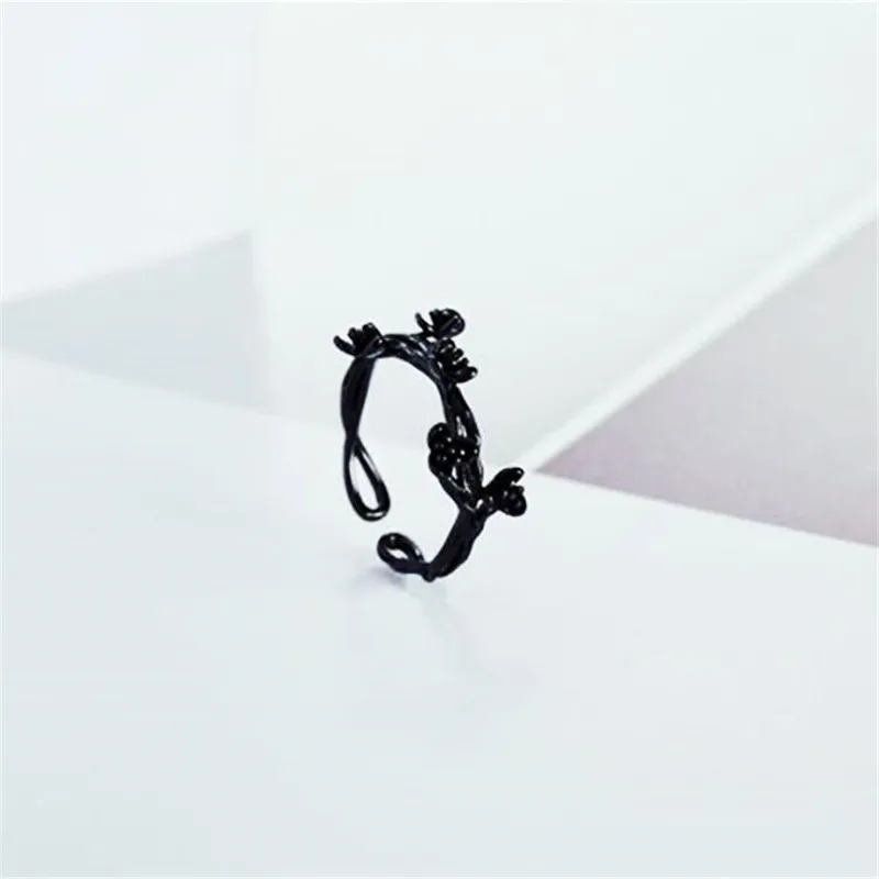 Оригинальные открытые кольца в виде лозы цветка веточки серебряные ювелирные