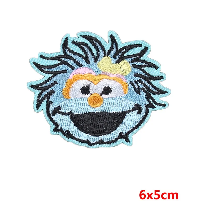 Прозрачный Prajna Sesame Street Elmo Patches Iron-On Embroidered Patch Cute Monkeys Accessories For Clothing DIY Stickers On Kids T-shirt - Цвет: Прозрачный