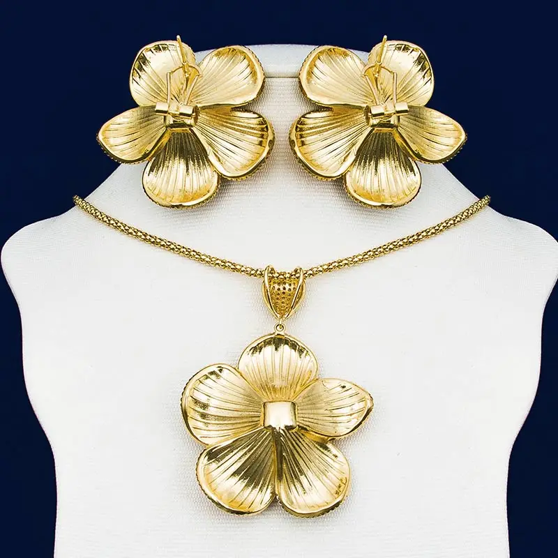 ModemAngel модные серьги в форме лотоса с большими цветами медные трехцветные