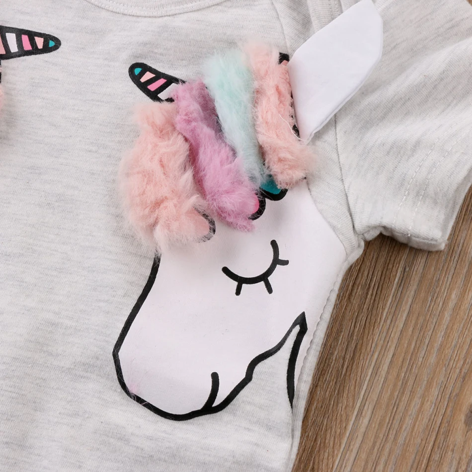 Pudcoco лето в виде единорога из мультфильма, одежда для малышей, с короткими рукавами, комбинезон для маленьких мальчиков и девочек, для младенцев, для новорожденных, одежда для малышей младенцев Комбинезон