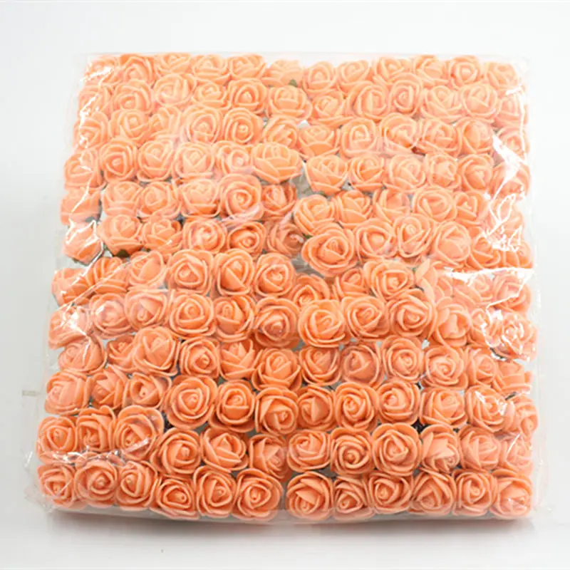 Light orange 144 шт Мини поролоновая роза 2 см Искусственный букет венок свадебное украшение цветок поддельные розы - Цвет: Light orange