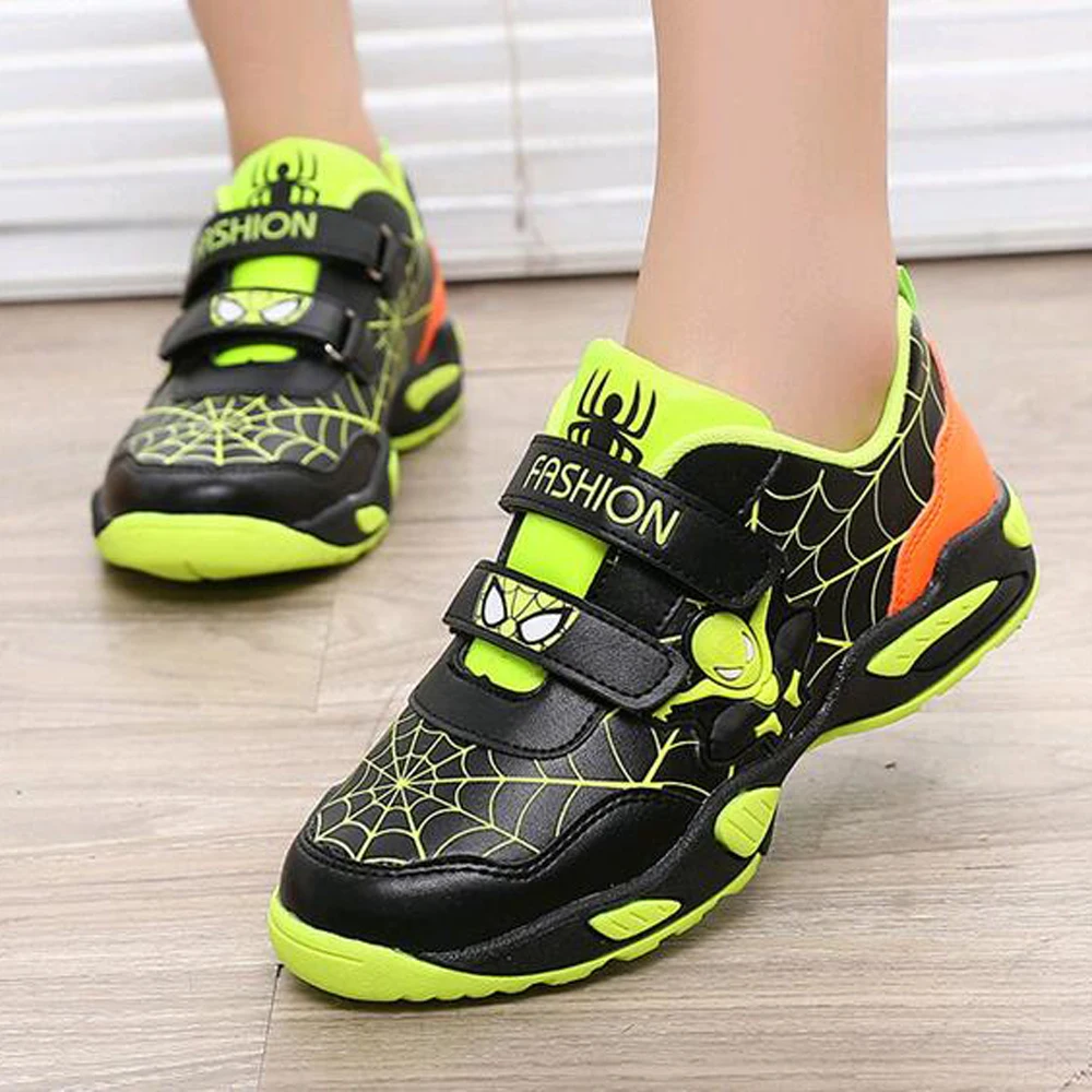 2018 детская обувь Человек паук кроссовки дышащие Новое поступление модная для