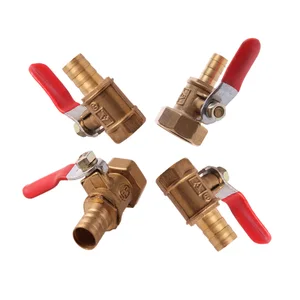 Латунный 6810 мм красный Рычаг Ручка шаровой клапан шланг зазубрина 14 