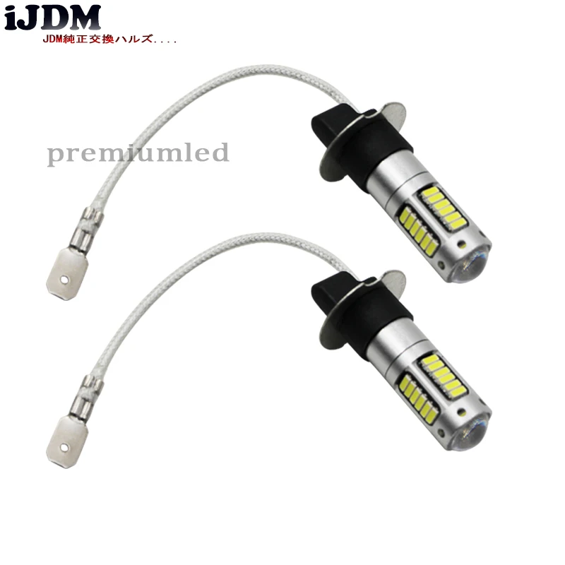 2 шт. Высокая мощность белый 30-SMD 4014 H3 светодиодный Сменные лампы для автомобильных противотуманных фар, дневных ходовых огней, DRL лампы Красный Синий Янтарный