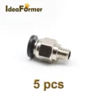 5 шт., пневматические фитинги для 3D-принтера, диаметр 4 мм, для трубки 4 мм, соединитель из ПТФЭ