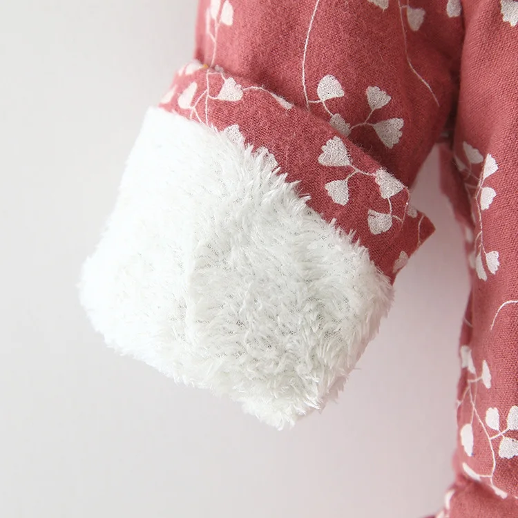 2018 new winter girl dress toddler baby stitching costume plus velvet padded children warm print 0-4T free shipping | Детская одежда и