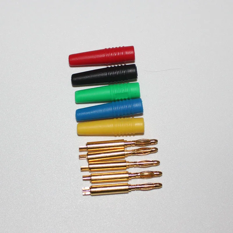 400 шт. пять цветов 2 мм линейный Банановый штекер с оболочкой паяльный Тип макс.