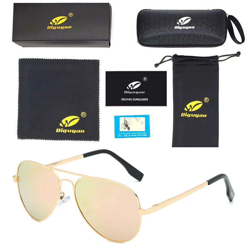 Gold---Pink Новое поступление oculos de sol feminino женские солнцезащитные очки высокого качества черные поляризованные мужские очки для вождения gafas de sol hombre - Цвет линз: Gold---Pink