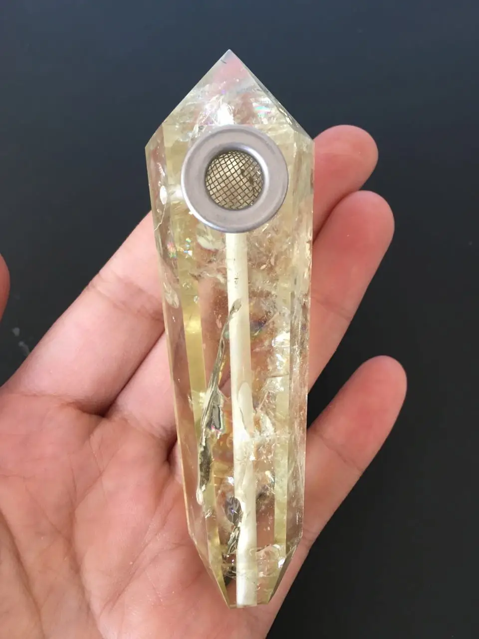 

hot sale 1pcs natural citrine quartz crystal smoking pipe as gift
