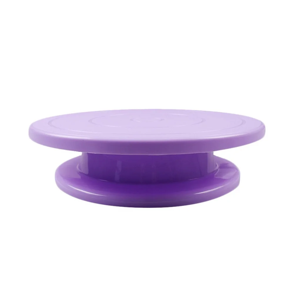 Purple Вращающаяся подставка для торта поворотная пластина 10 дюймов пластик прочные многоцветные аксессуары и часть кухонная посуда прочный поворотный стол - Color: Purple