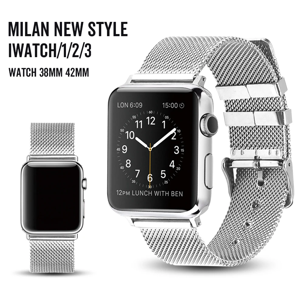 Горячая продажа Миланская петля для Apple Watch 1/2 ремешок iwatch из нержавеющей стали