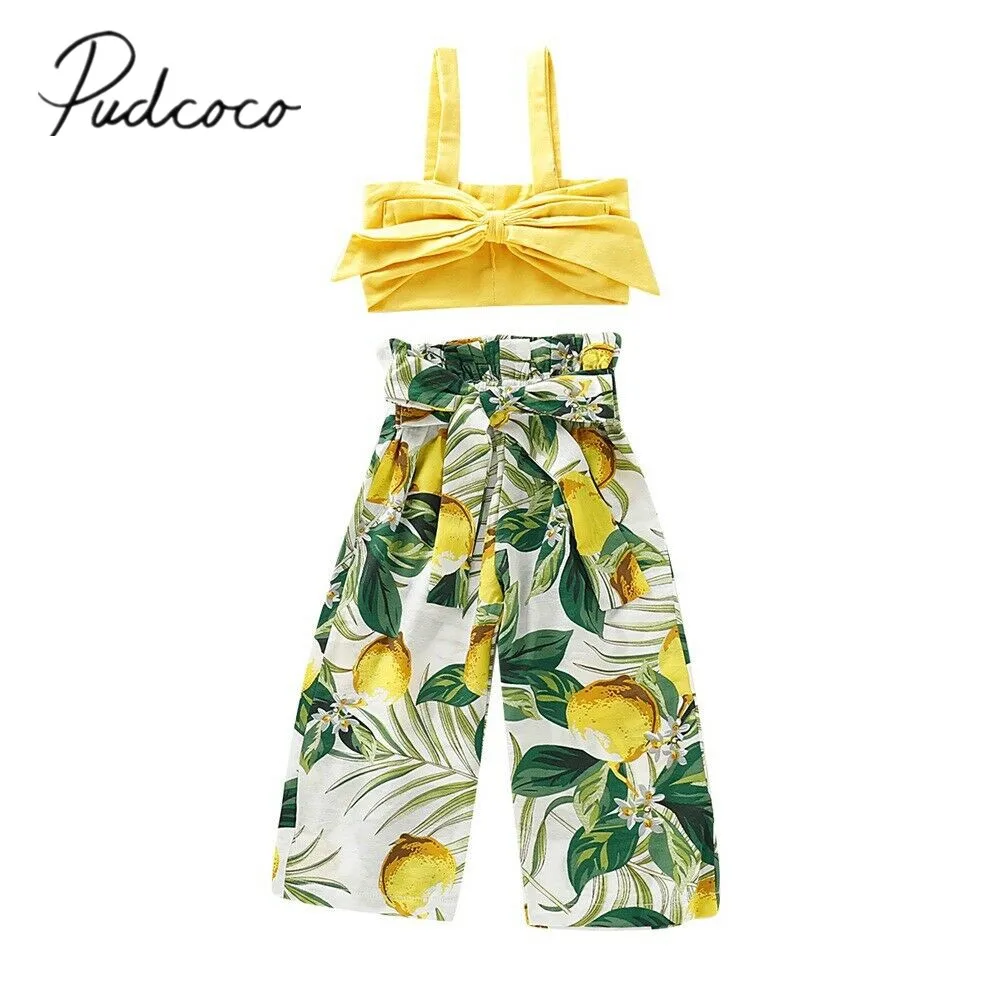 2019 г. Летняя одежда для малышей цветочные комплекты одежды маленьких девочек