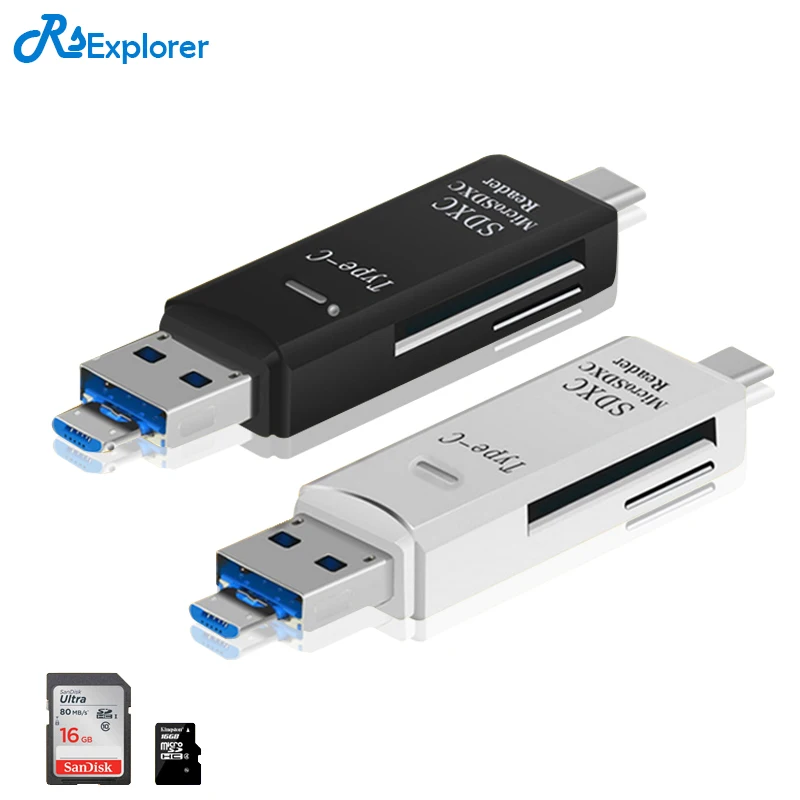 RSExplorer все в 1 кардридер USB тип c OTG к Micro 2 0 TF для SD адаптер Планшетные ноутбуки