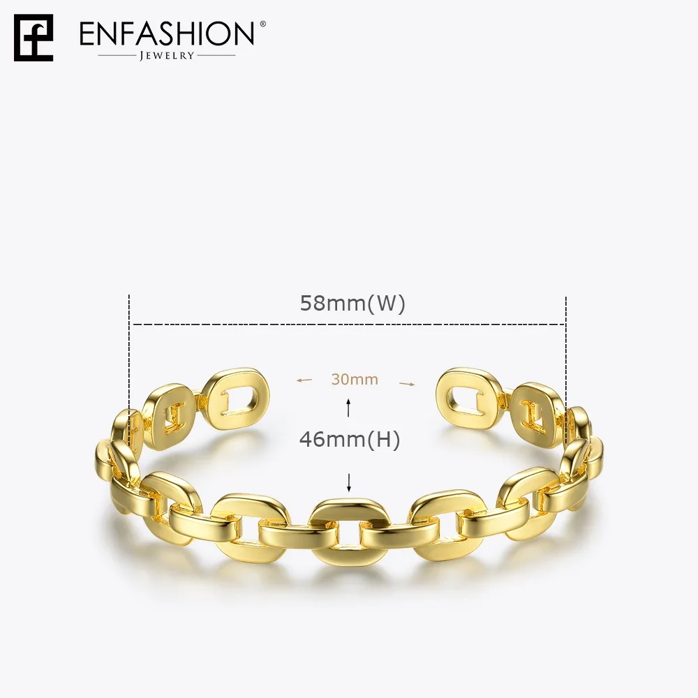 Enfashion чистая форма маленькая цепочка браслеты на запястье золотой цвет латунные