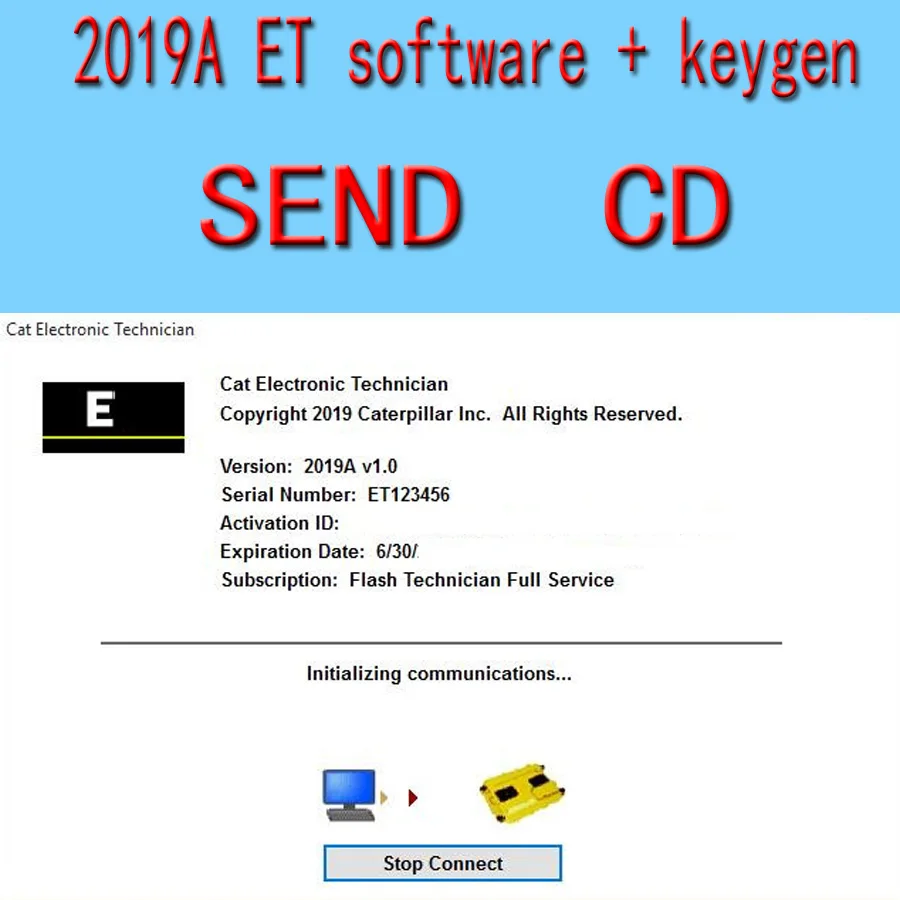 ET 2019A send CD Для гусеницы Cat ET ET3 электронный техник диагностическое программное обеспечение с разблокировкой KeyGen Active+ видео - Цвет: ET 2019A send CD