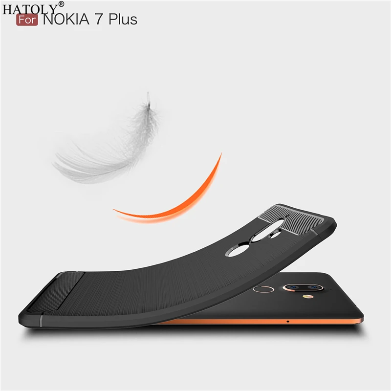 HATOLY для САППУ Nokia 7 Plus Антидетонаторы мягкого ТПУ щеткой Rugger Силиконовые телефон