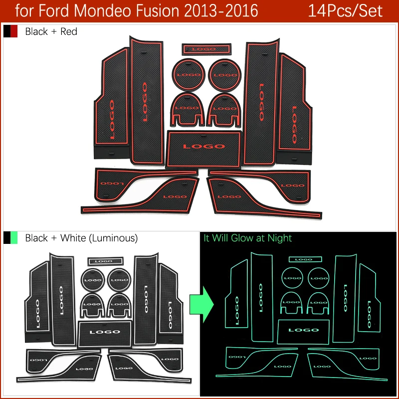 Противоскользящий резиновый коврик со слотом для ворот и чашки Ford Focus 3 5 Mondeo Fusion