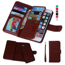For iPhone 6 Case Leather Magnetic Detachable 9 Cards Slots Flip Wallet Case For iPhone 11 PRO MAX Case X XR  6 Plus 7 Plus Case
