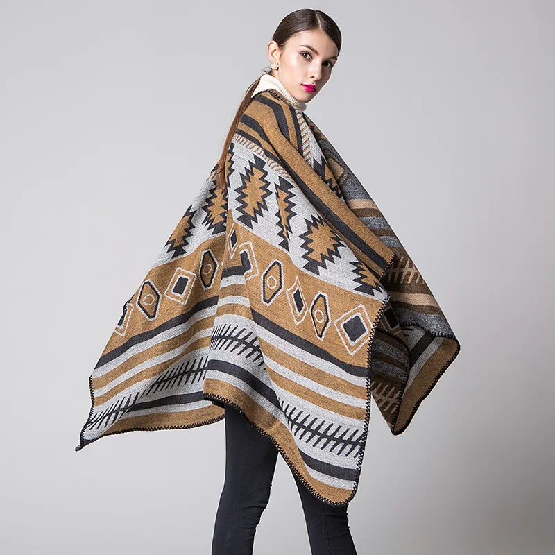 Новый Дизайн Печати Зимний Шарф Женщин Платки Утолщаются Теплые Кашемировые