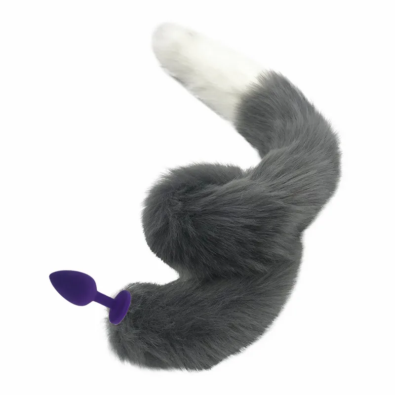 Анальная пробка в стиле пэчворк искусственный Лисий хвост металлическая из