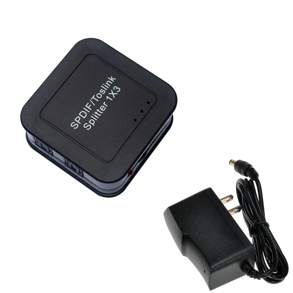 Kebidu Mini SPDIF/Toslink Digital Optical Audio 1x3 splitter Adapter Support 5.1 LPCM2.0/DTS for Amplifier |