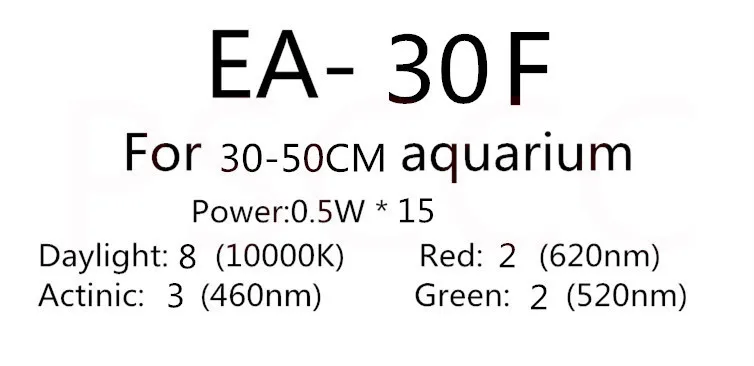 EA-30F Полный спектр светодиодный аквариум светодиодный светильник пресноводные морские резервуар для тропических рыб светодиодный светильник освещения AC110-240V - Цвет: EA-30F