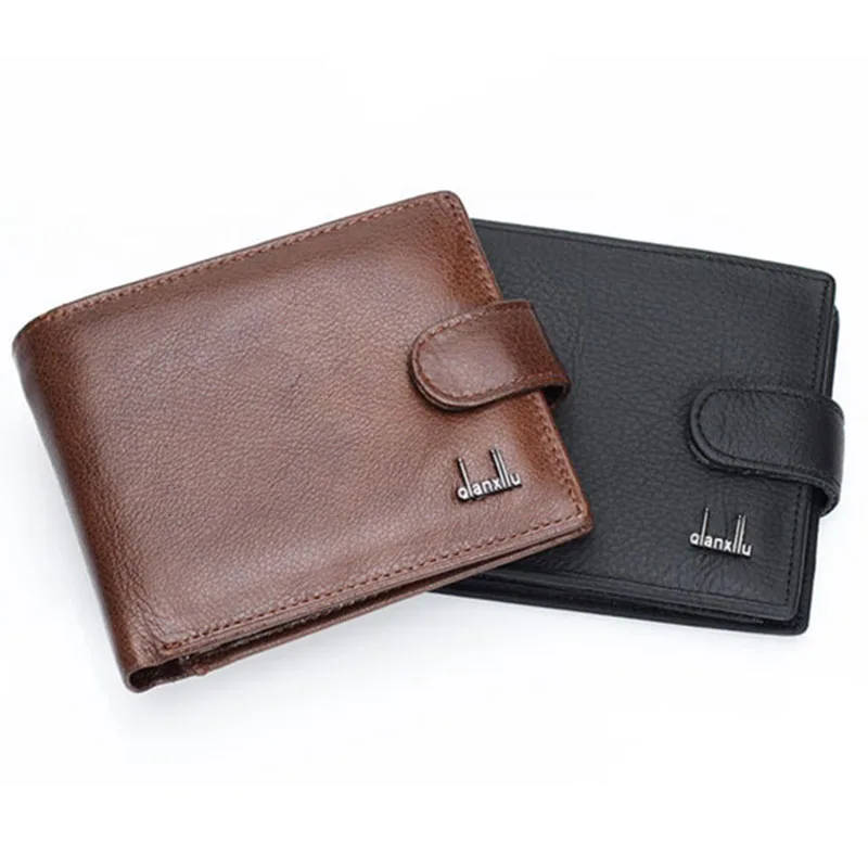 Мужской бумажник из 100% натуральной кожи с отделением для мелочи|wallets for men brands|purse