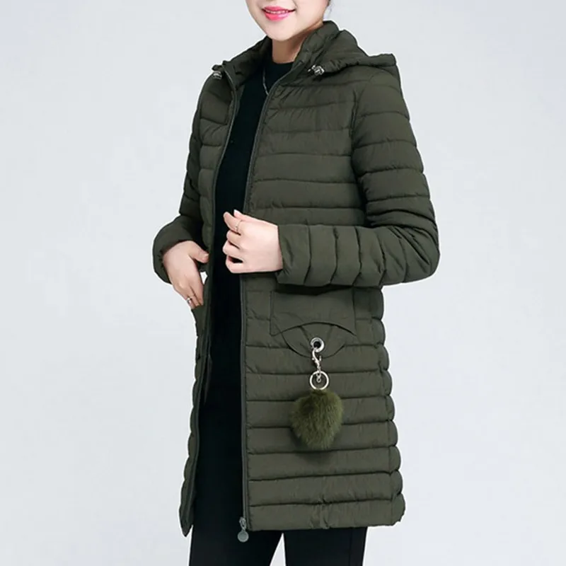 UHYTGF Winter Jacket Women Korean Hooded Down Cotton Top Coats Loose 6XL Plus Size Parker Female Warm Casual Long Outerwear 411 | Женская