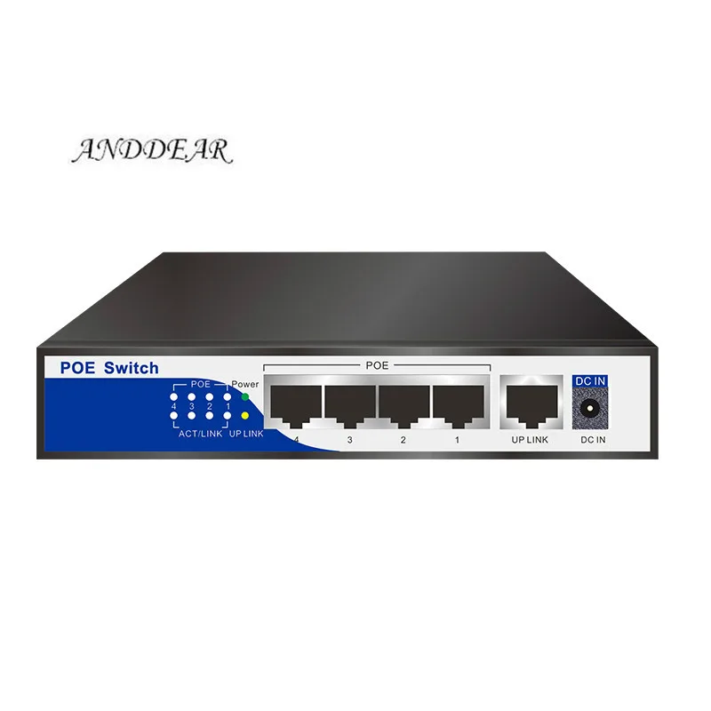 HY 10/100 Мбит/с rj45 коммутатор poe 802.3af 4 порта питания 15 5 Вт для ip камер nvr телефон wifi