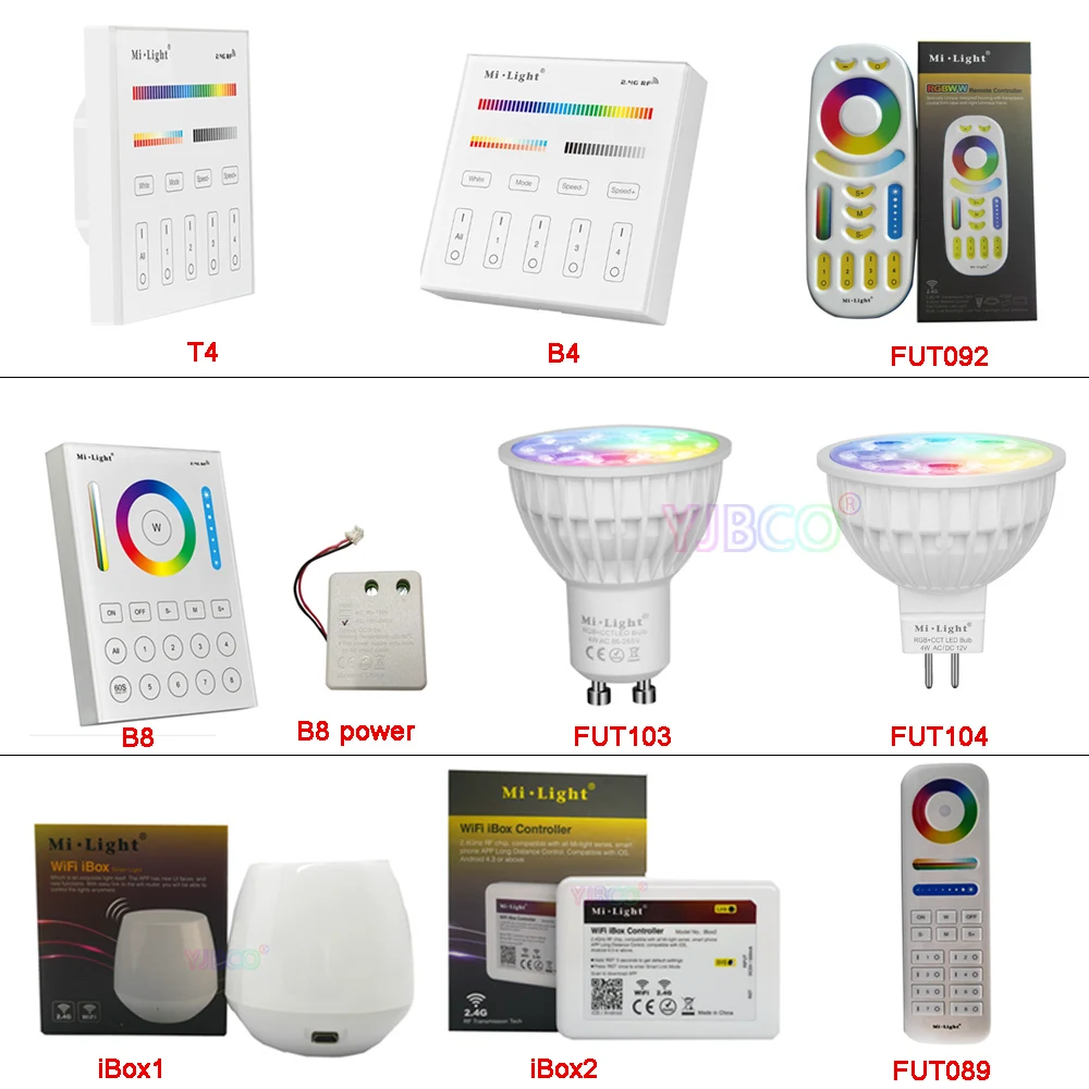 GU10 MR16 4 Вт RGB + CCT Светодиодный прожектор AC110V 220V 2 4G пульт дистанционного управления