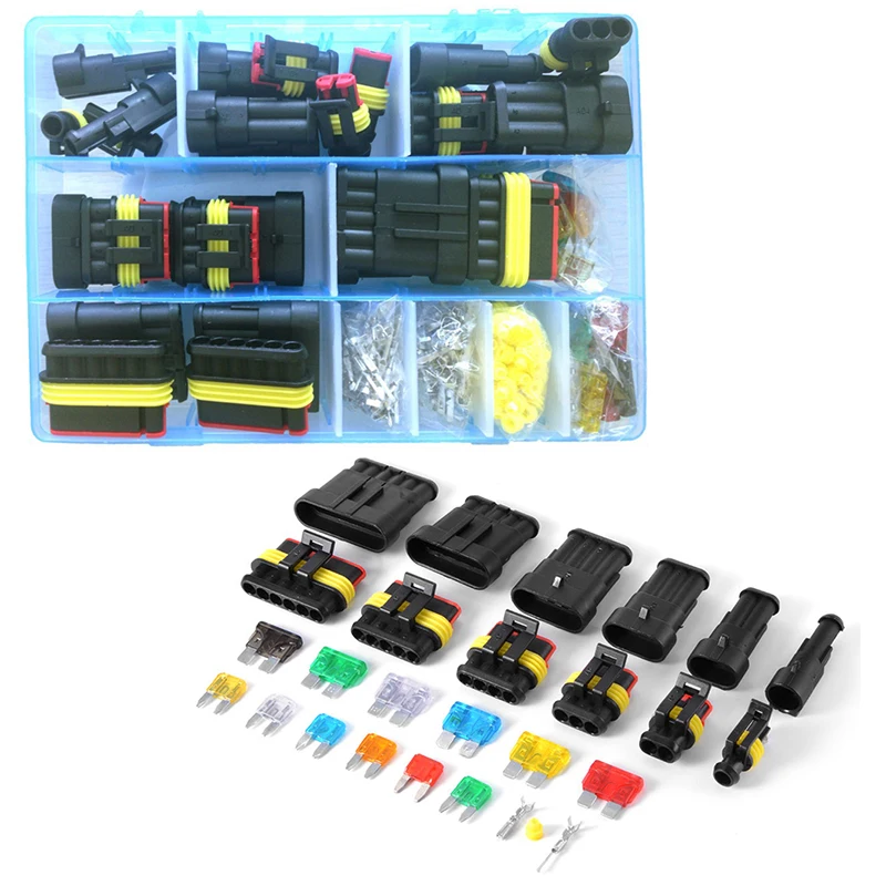 

1set 1 2 3 4 5 6 Pin Way Car Waterproof Electrical Connector Terminal with Fuses Kit