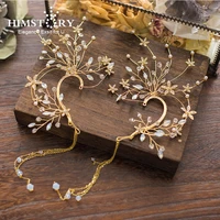 himstory bridal golden jewelry earrings jackets beautiful wedding ceremony opal crystals pendant ear hang hair accessories