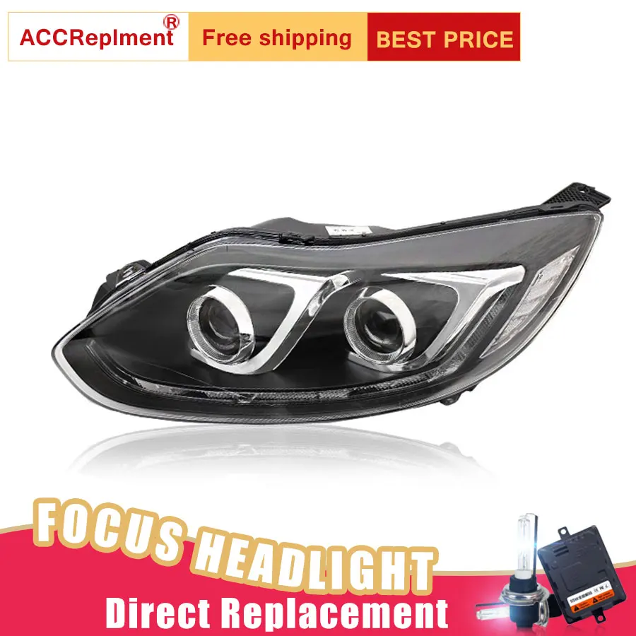 2 шт. светодиодный фары для Ford Focus 2012-2014 автомобиля Ангельские Глазки ксенон HID
