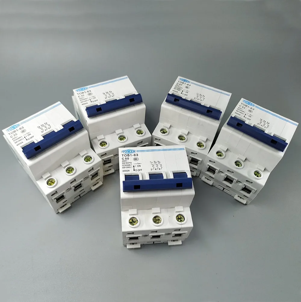Мини автоматический выключатель 3P AC MCB Тип C 230/400 В ~ 50 Гц/60 Гц 3A 6A 10A 16A 20A 25A 32A 40A 50A 63A |