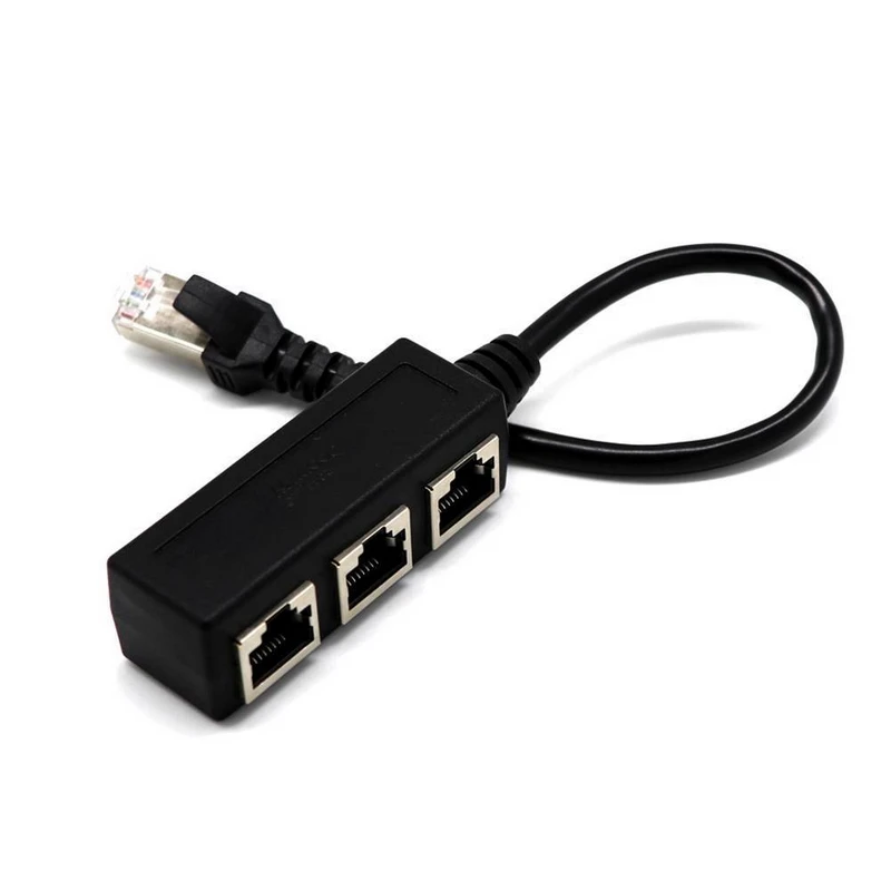 3 в 1 разъем локальной сети Ethernet RJ45 разветвитель соединитель расширителя адаптер