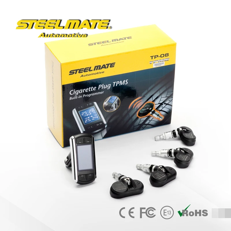 Steelmate Wireless TPMS TP-08 With LCD Display Programmer Internal Sensor Tire Pressure MonitoringSystem Car Styling Accessories |