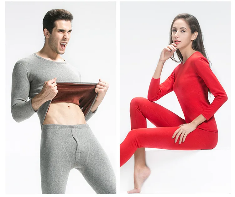 Комплект термобелья из 100% хлопка зимние мужские/женские комплекты с длинными