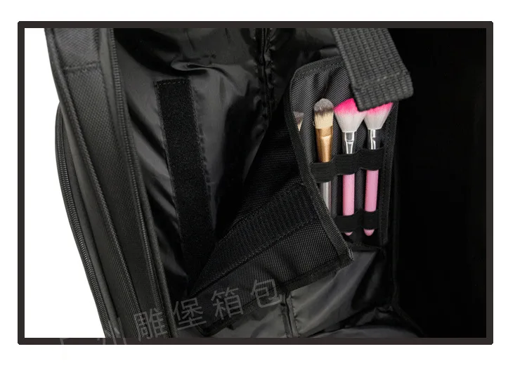 Профессиональный косметический чемодан на колесиках нейлон строчка Toolbox Ткань Оксфорд салон красоты с прозрачной сумкой
