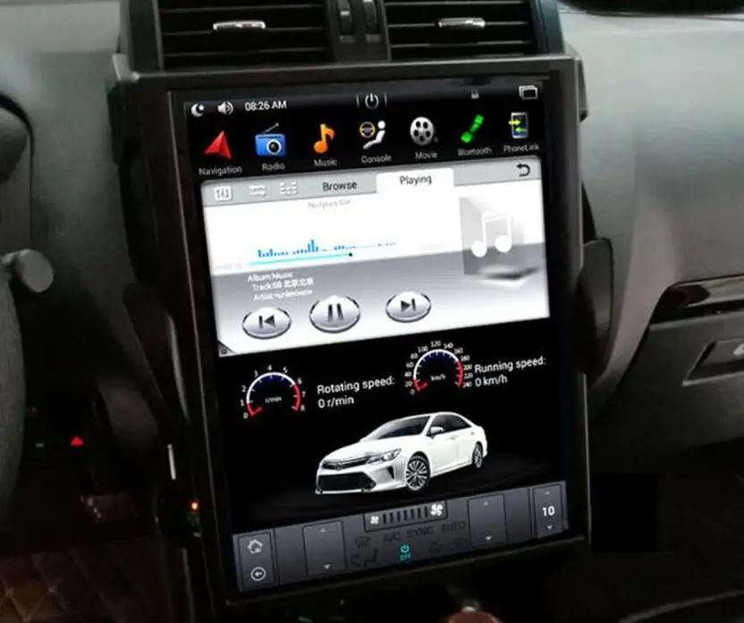 17 дюймов вертикальный tesla стиль чистый автомобильный dvd-плеер на основе Android gps навигация для Toyota Land Cruiser Prado ips экран 3g wifi