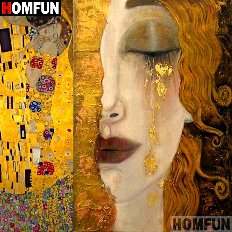 HOMFUN 5D DIY Diamond Painting Full Square/Round Drill &quotWoman Tears&quot 3D Embroidery Cross Stitch gift Home Decor A08155 | Дом и сад