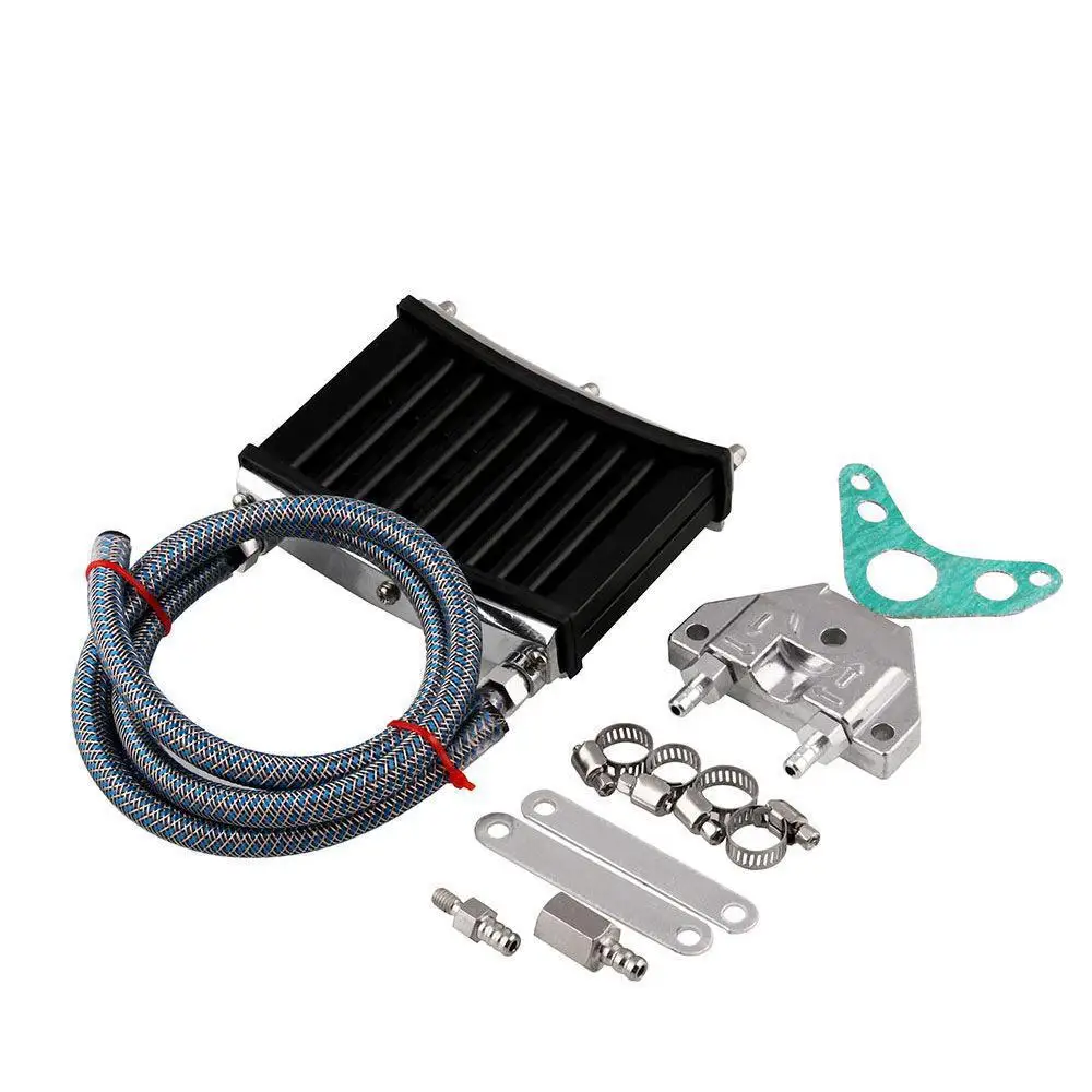 

Universal Motorcycle CNC Aluminum Engine Oil Cooler Cooling Radiator Kit For 50cc 110cc 125cc 140cc 150cc ATV PIT PRO Trail Dirt