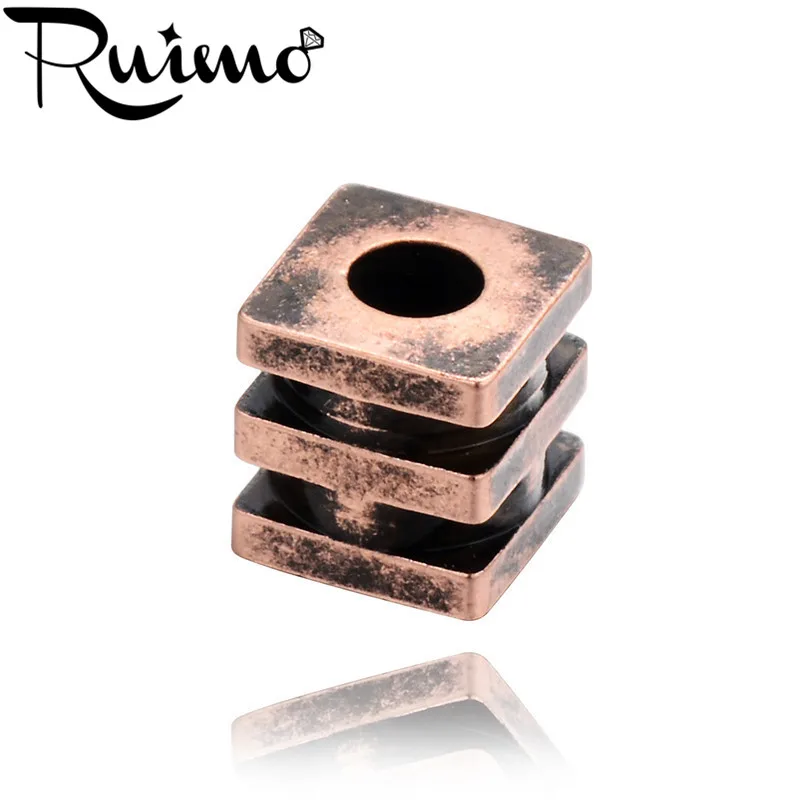 RUIMO 10 шт./лот античные бронзовые кубические бусины 2 мм с мелким отверстием