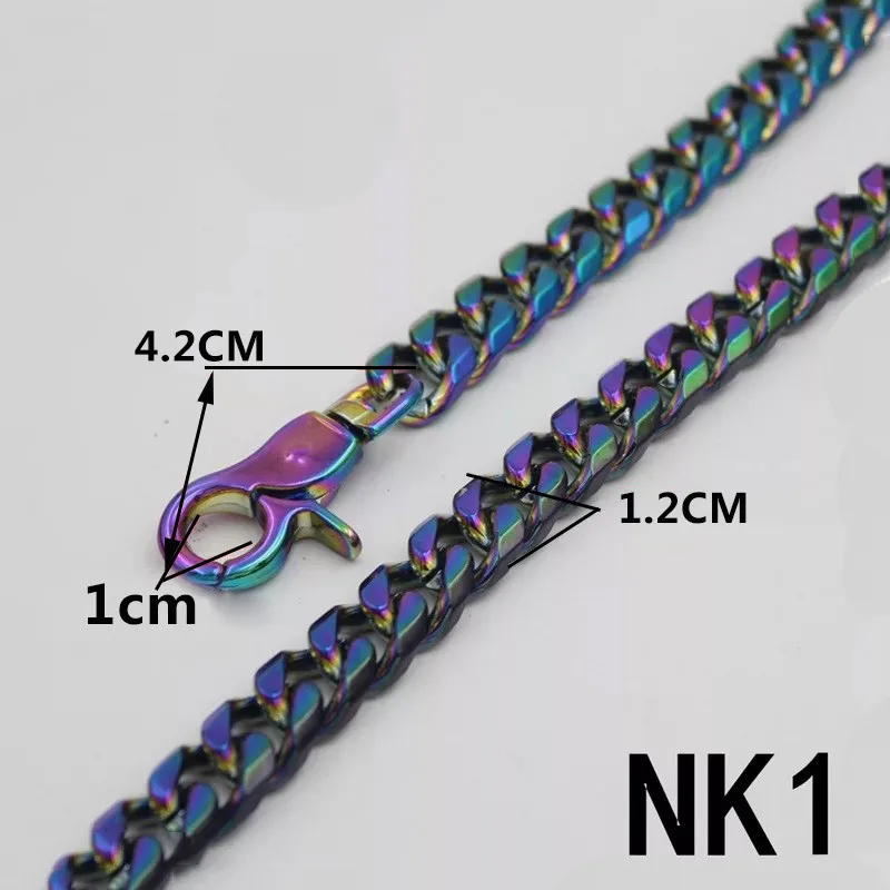 130cm NK1 MEETEE Высококачественный цветной металлический рюкзак с цепочкой ремень сумка аксессуары сумка ширина цепи: 0,8 см-1,2 см ZK658 - Цвет: 130cm NK1