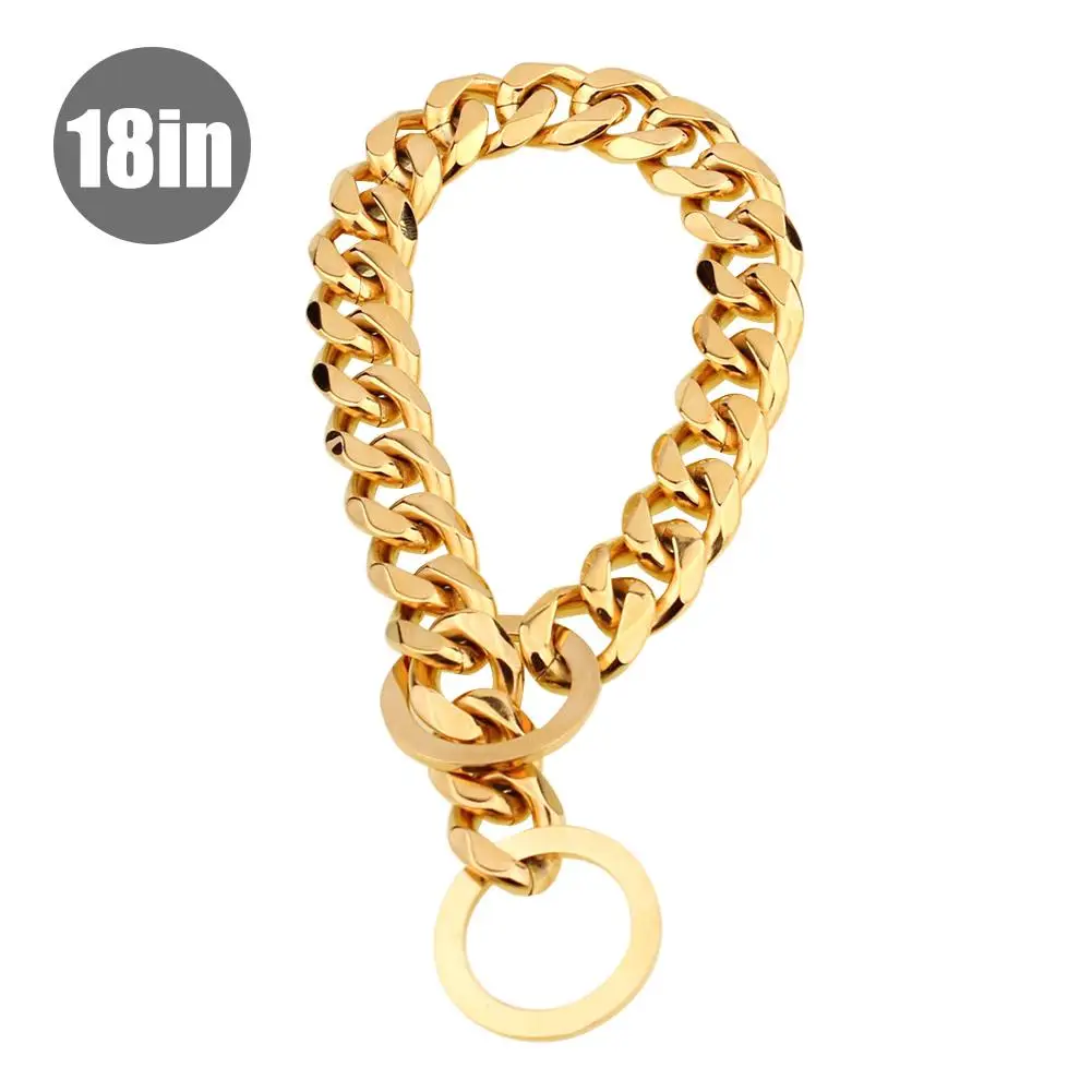 Ошейник-цепочка для собак из титановой стали нержавеющая сталь Золотая сука