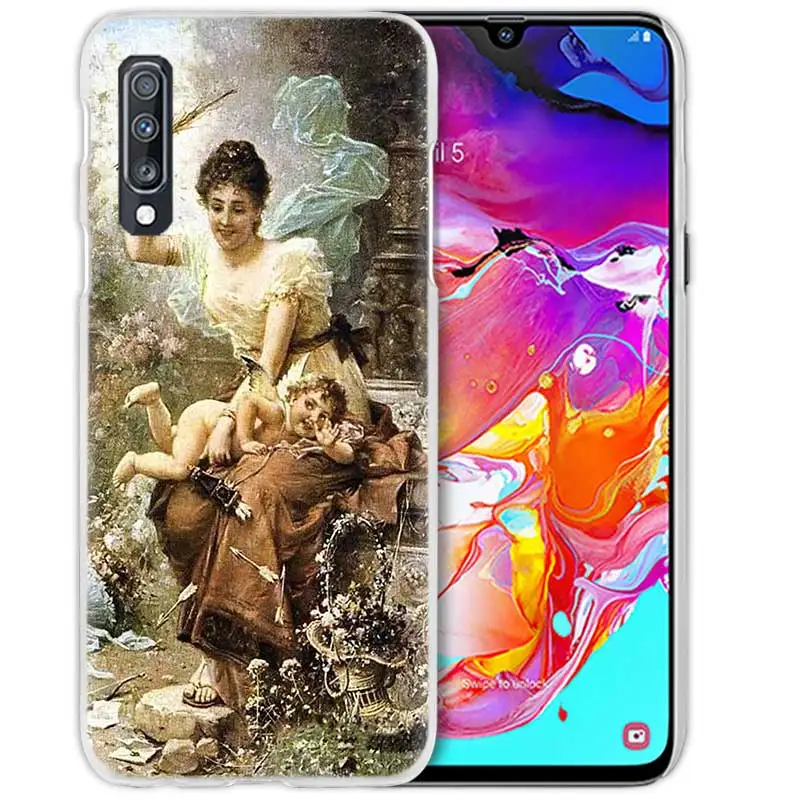 06 Художественный чехол с ангелом Амуром для samsung Galaxy A50 A70 A20e A40 A30 A20 A10 A8 A6 Plus A9 A7 жесткий прозрачный чехол для телефона из поликарбоната - Цвет: 06