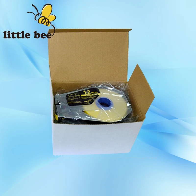 Бесплатная доставка ярлык кассета желтого кабеля 12 мм трубчатый Принтер Mk1000 Mk1100